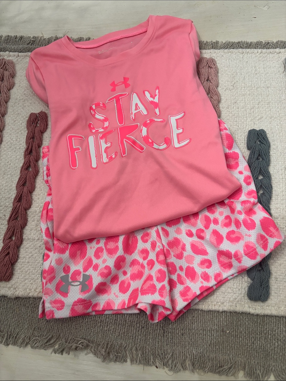 Under Armour Pink 'Stay Fierce' Girls' Set